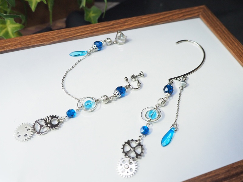 【推し色】魔法使いのイヤーアクセサリー　蒼