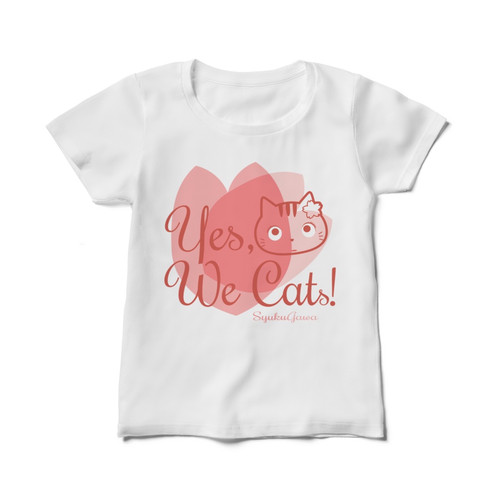 レディースTシャツ(Yes, We Cats!)〜 夙川育ち