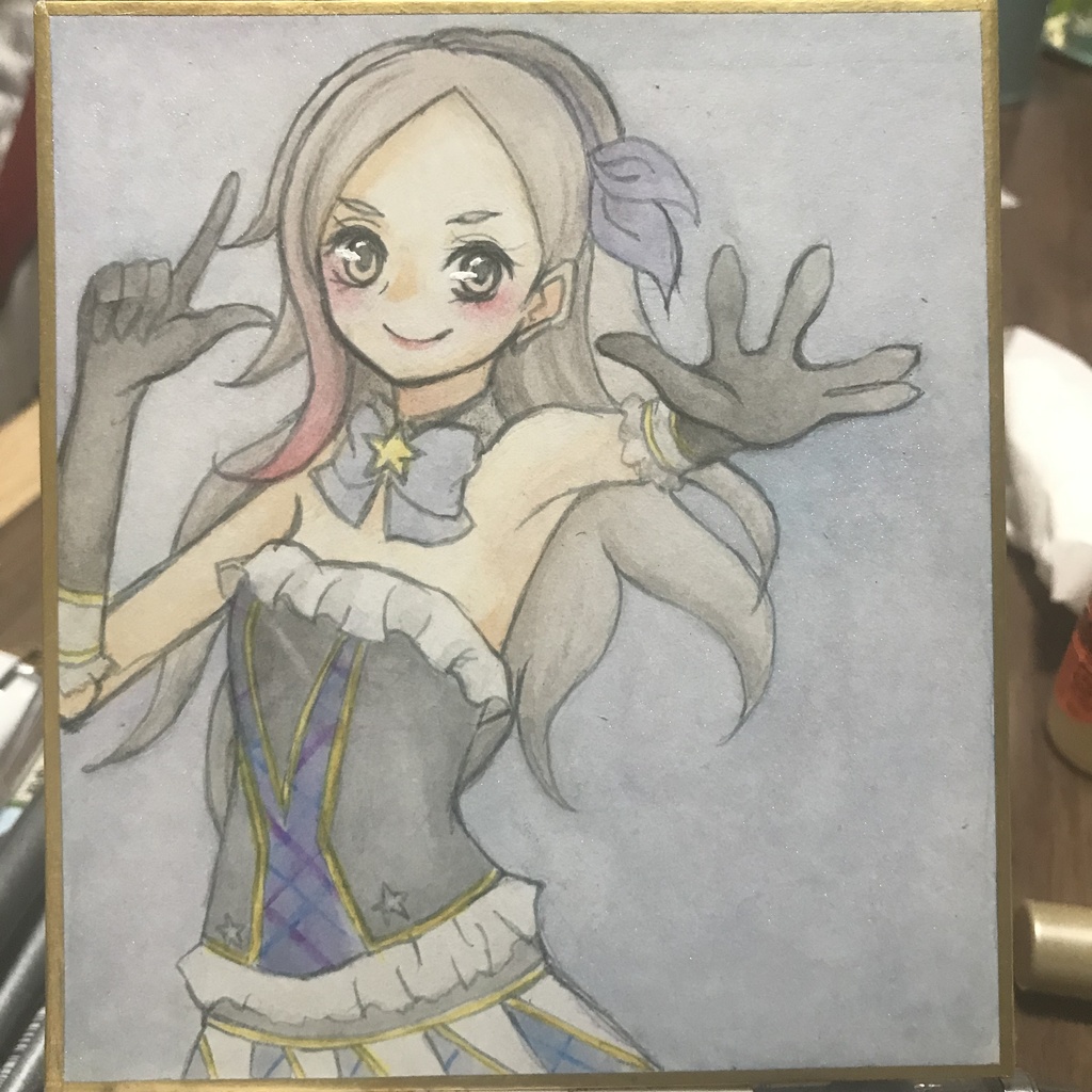 アイカツ! 黒沢凛 イラストミニ色紙