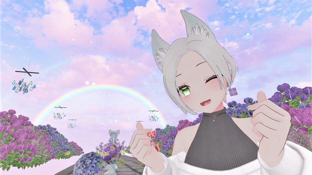 雨上がりの紫陽花【3Dアクセサリー】 #5丁目の紫陽花