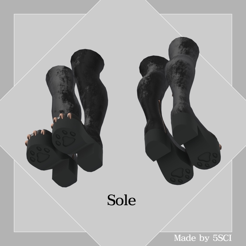 Rebellion -Wild Boots-【3Dモデル】ケモ足ブーツ