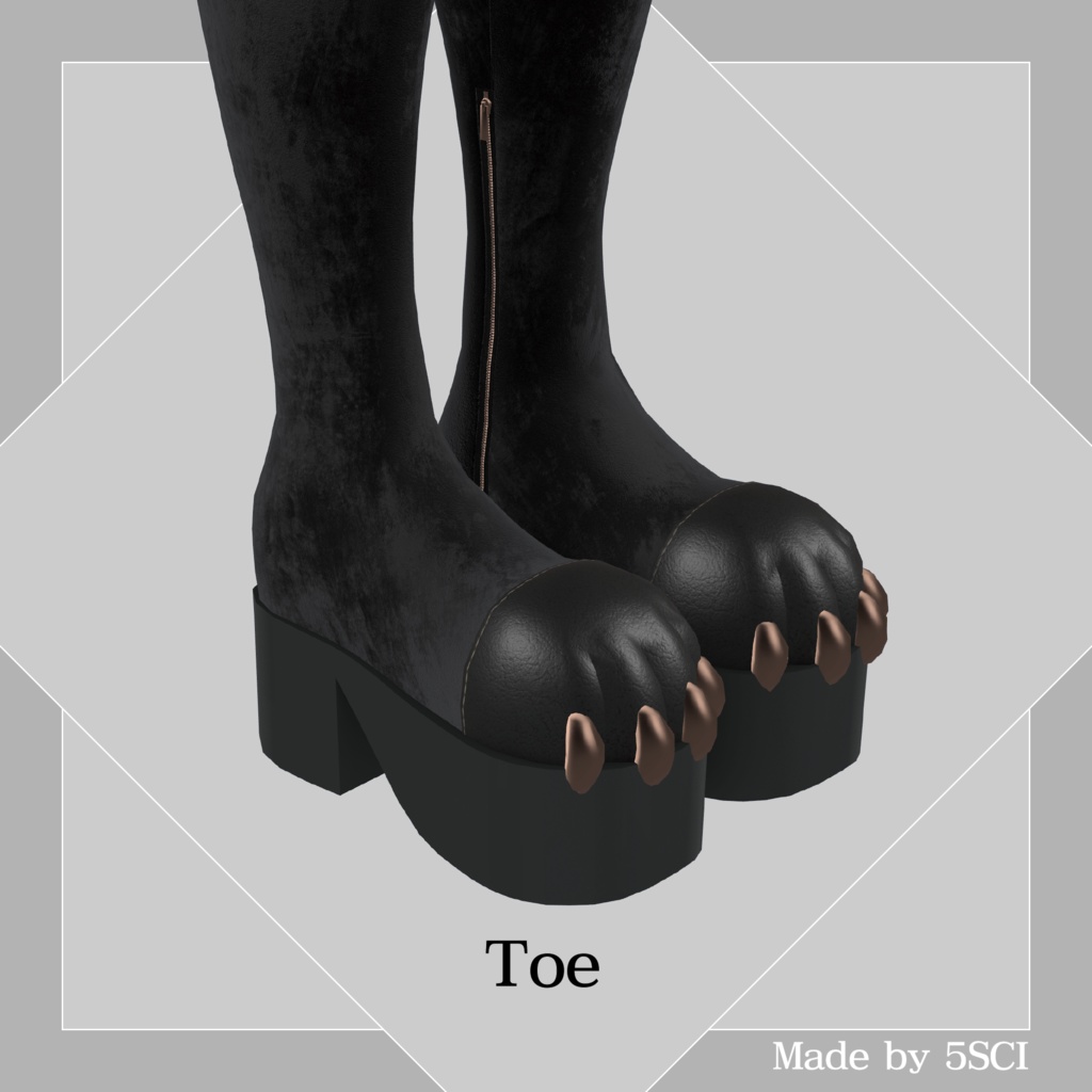 Rebellion -Wild Boots-【3Dモデル】ケモ足ブーツ