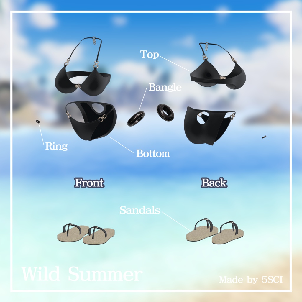 Wild Summer -Two-piece Swimsuit-【3Dモデル】ビキニ水着
