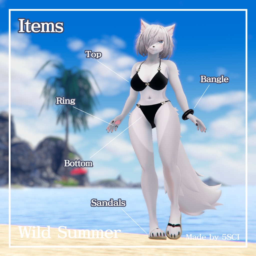 Wild Summer -Two-piece Swimsuit-【3Dモデル】ビキニ水着