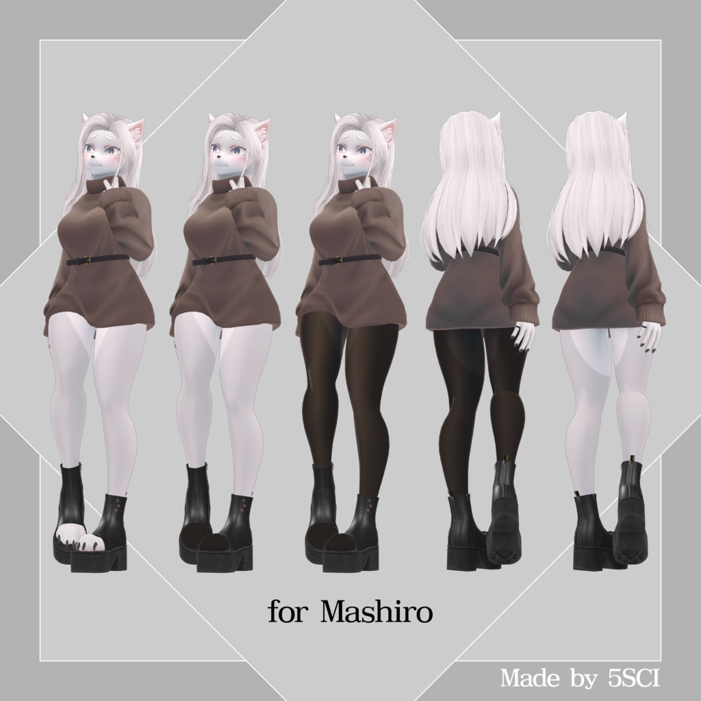 Pad Kicks -Open Toe Short Boots-【3Dモデル】ましろ対応