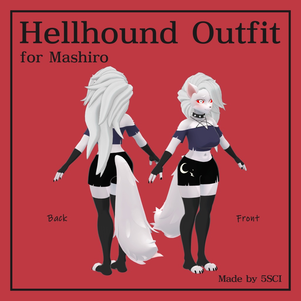 Hellhound Outfit for Mashiro ーましろちゃん専用ヘルハウンド衣装・髪型・マテリアルセットー