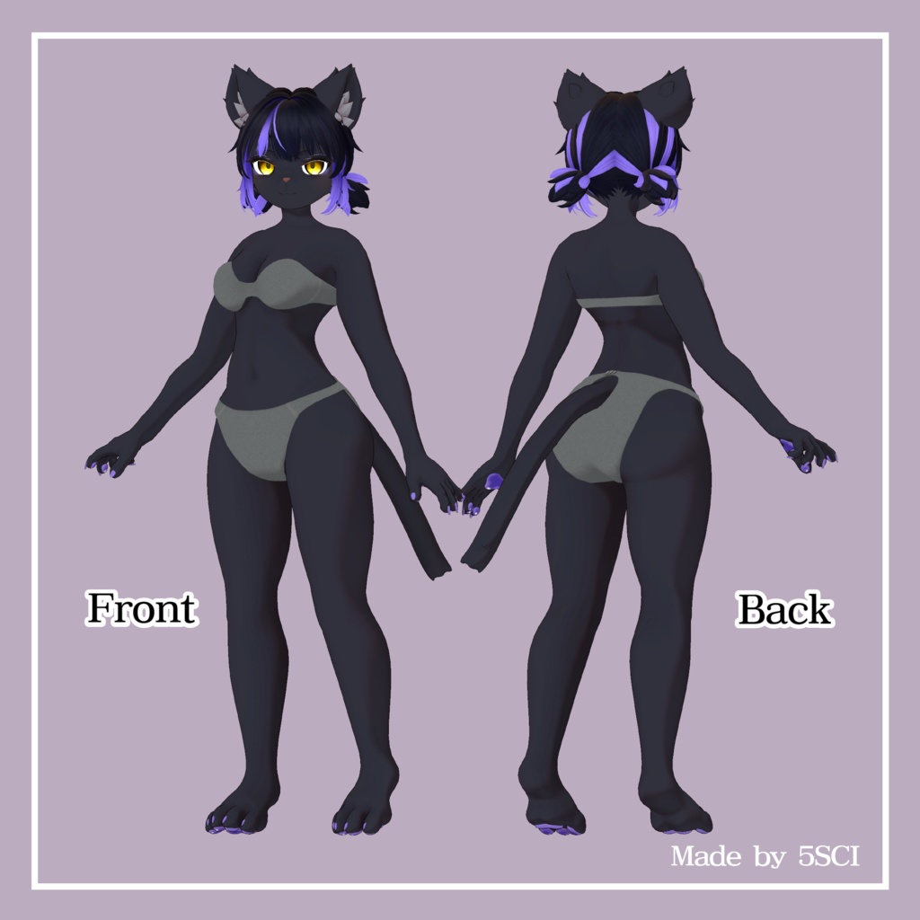 珠々羅ちゃん対応シンプルアンダーウェア -Simple Underwear for Syusyura-【3Dモデル】