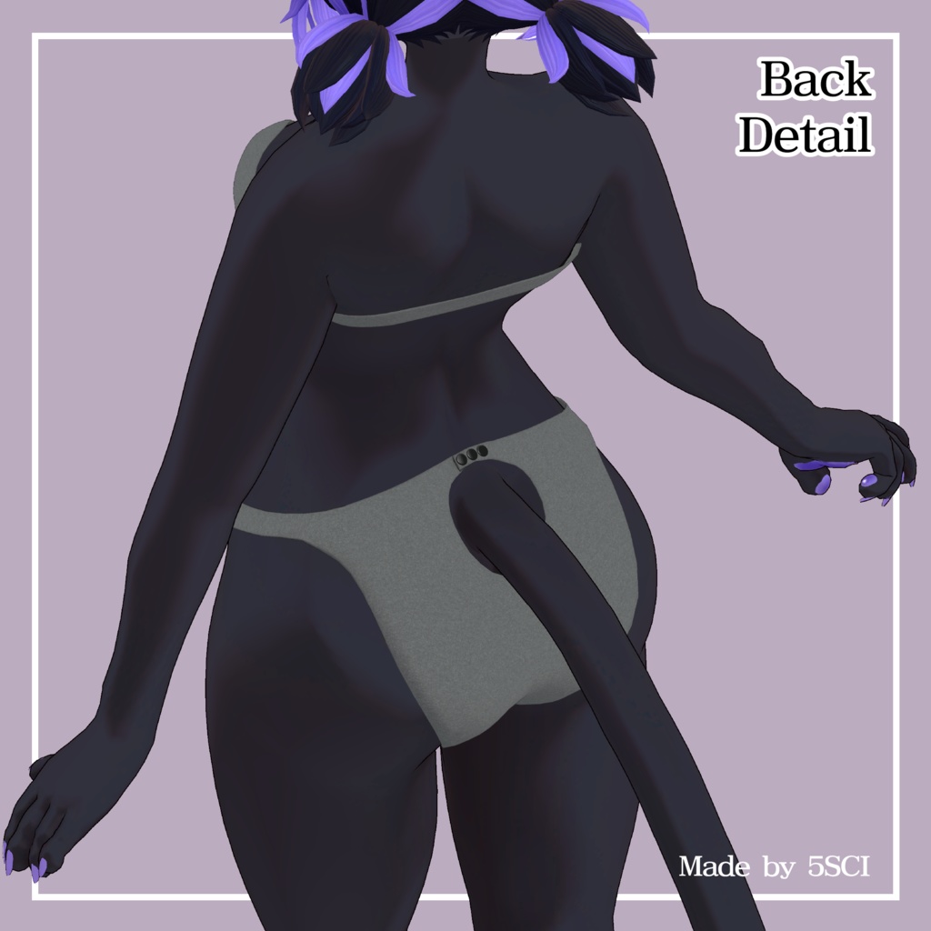 珠々羅ちゃん対応シンプルアンダーウェア -Simple Underwear for Syusyura-【3Dモデル】