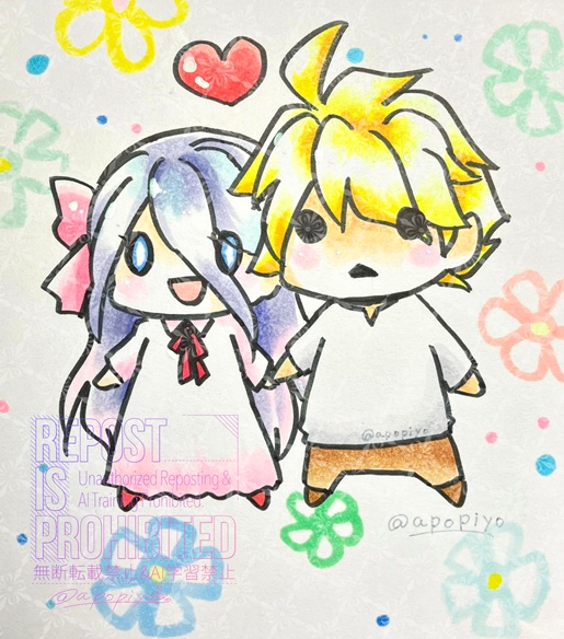 オルアリ手描き色紙