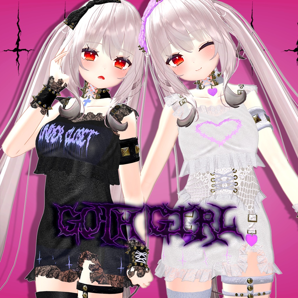 ♡GOTH GIRL SET＆GOTH BOOTS♡【舞夜ちゃん対応】