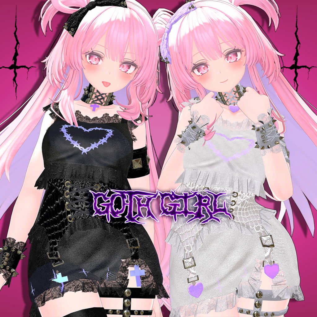 ♡GOTH GIRL SET＆GOTH BOOTS♡【セレスティア対応・セレスティア専用