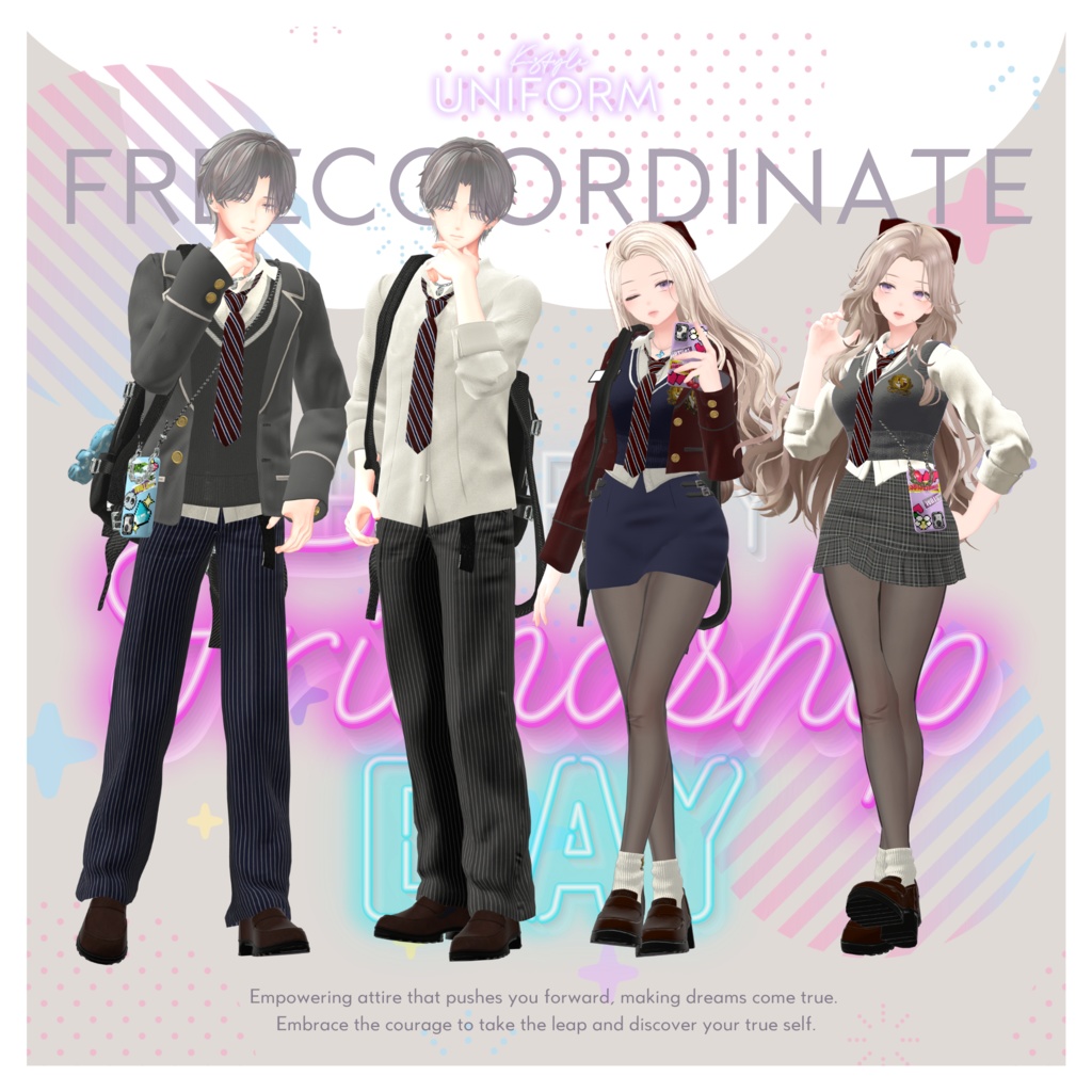 🦋K-Style UNIFORM🦋【マヌカ/森羅/萌/桔梗/水瀬/セレスティア/ライム/ルゼブル/凪夜瑠璃】