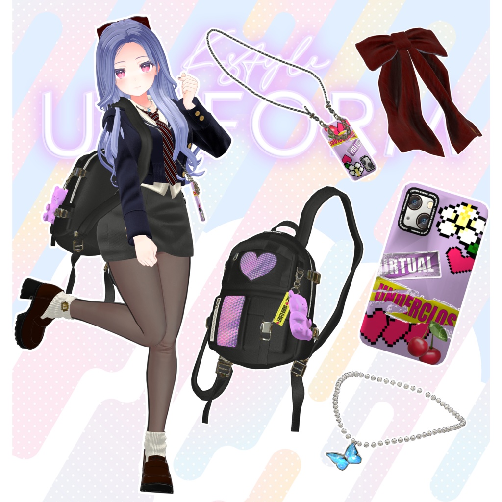 🦋K-Style UNIFORM🦋【マヌカ/森羅/萌/桔梗/水瀬/セレスティア/ライム/ルゼブル/凪夜瑠璃】