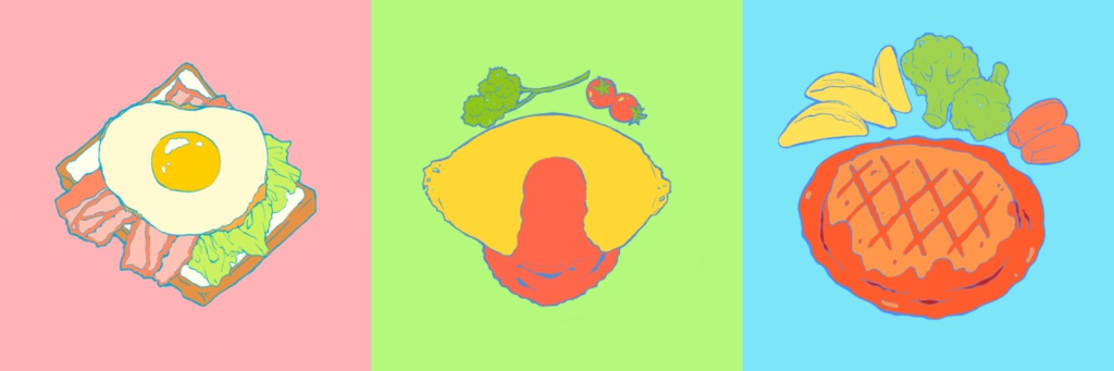 三色ごはん - バッジ