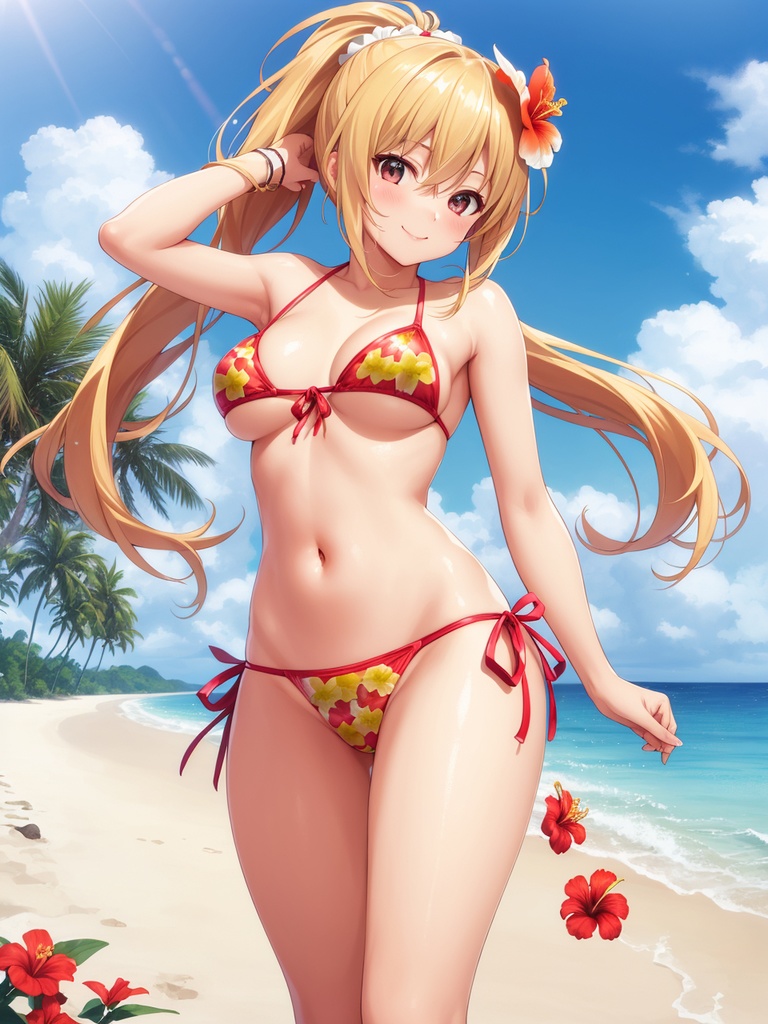 カラフルな水着を着た美少女たち~AIイラスト集~