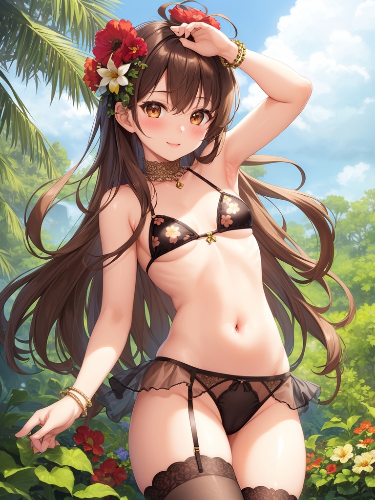 カラフルな水着を着た美少女たち~AIイラスト集~