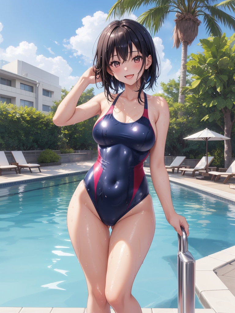 競泳水着の美少女たち~AIイラスト集~