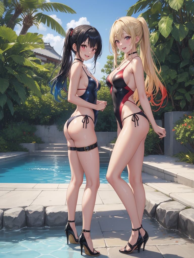 競泳水着の美少女たち~AIイラスト集~