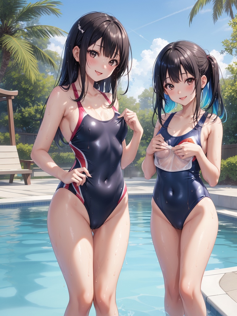 競泳水着の美少女たち~AIイラスト集~