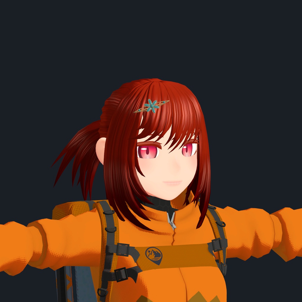 【VRChat / PC向け】ASTER|青緑の花の髪飾り・2質感セット