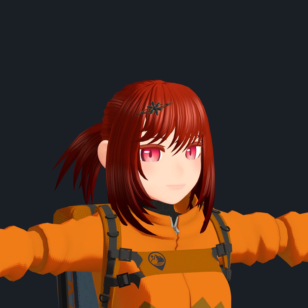【VRChat / PC向け】ASTER|青緑の花の髪飾り・2質感セット