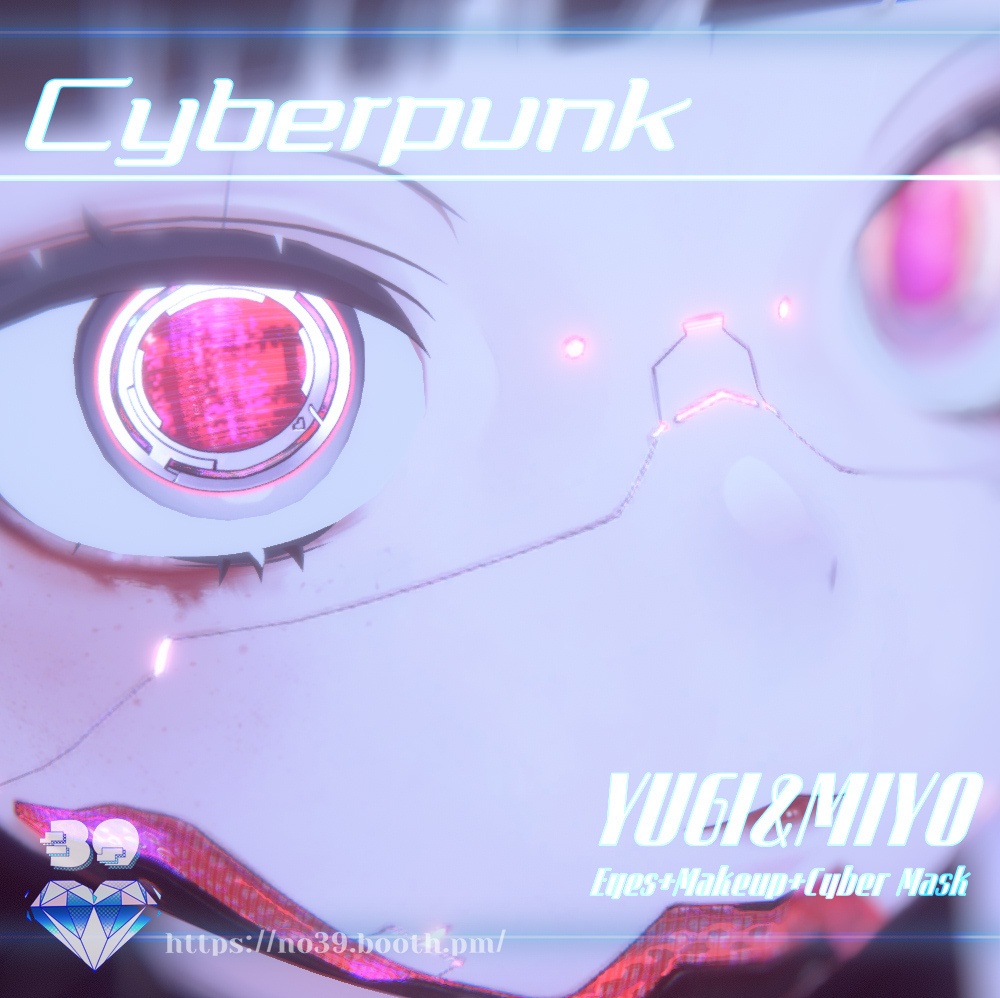 【YUGI&MIYO専用】Cyberpunk-Eyes+Makeup+Cyber Mask Tex[HD-PSD]♥
