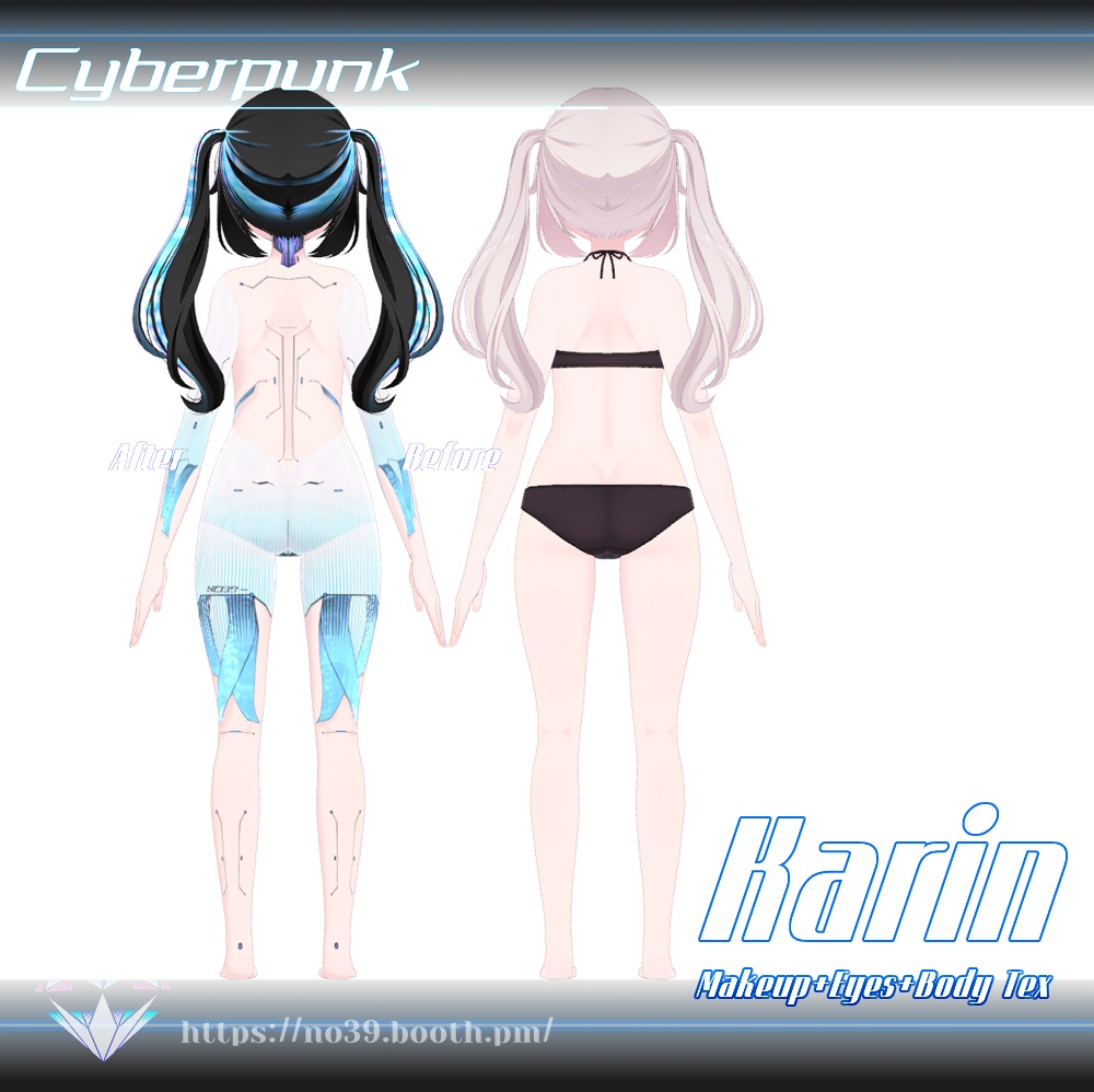 カリン (Karin)専用】Cyberpunk-Eyes+Makeup+Body Tex[HD-PSD]♥ - No 