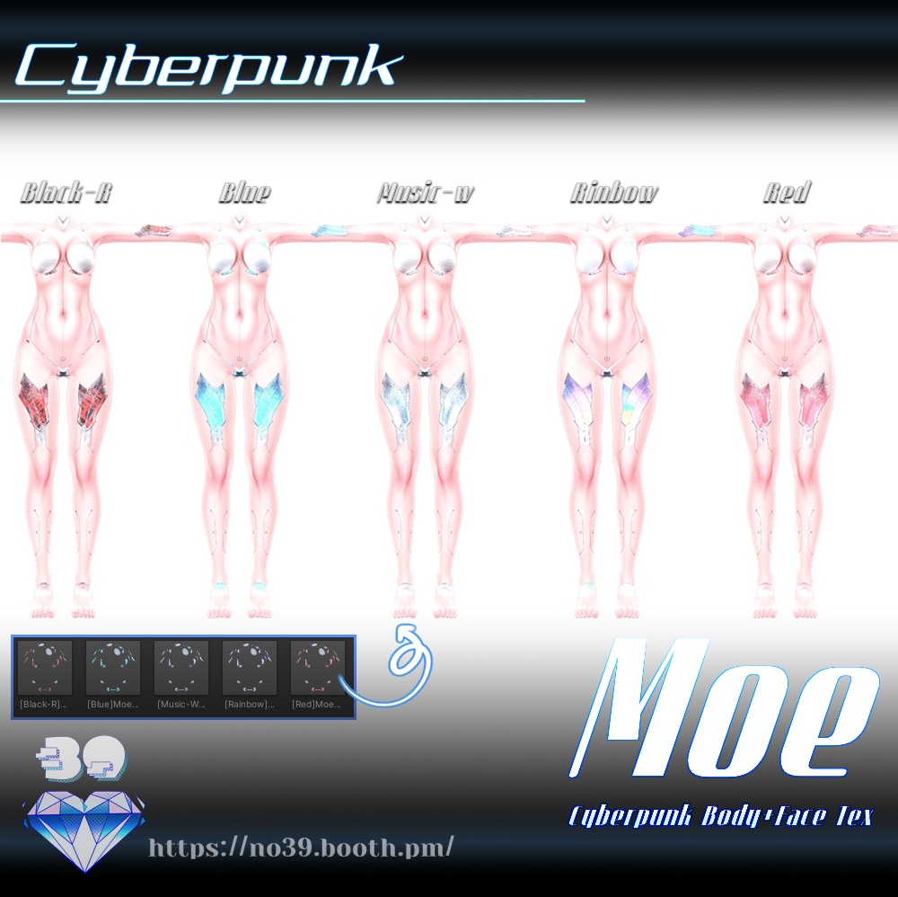 【萌(Moe)専用】Cyberpunk-Eyes+Makeup+Body Tex[HD-PSD]♥ 缩略图 11