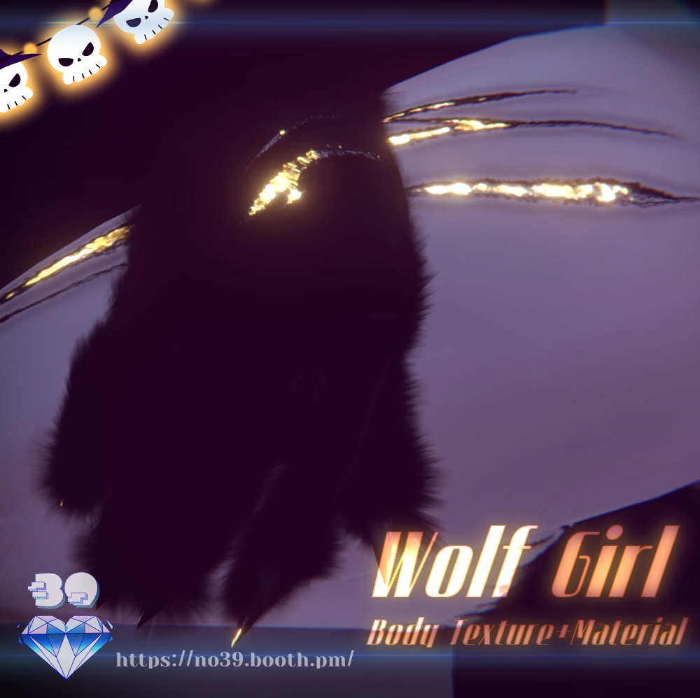 【4アバター対応】Wolf Girl Body Texture+Material🎃