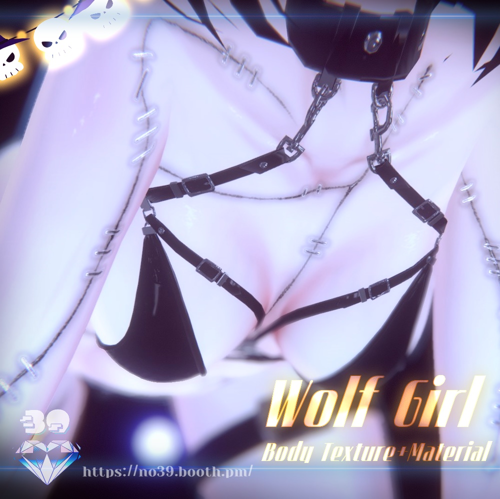 【4アバター対応】Wolf Girl Body Texture+Material🎃