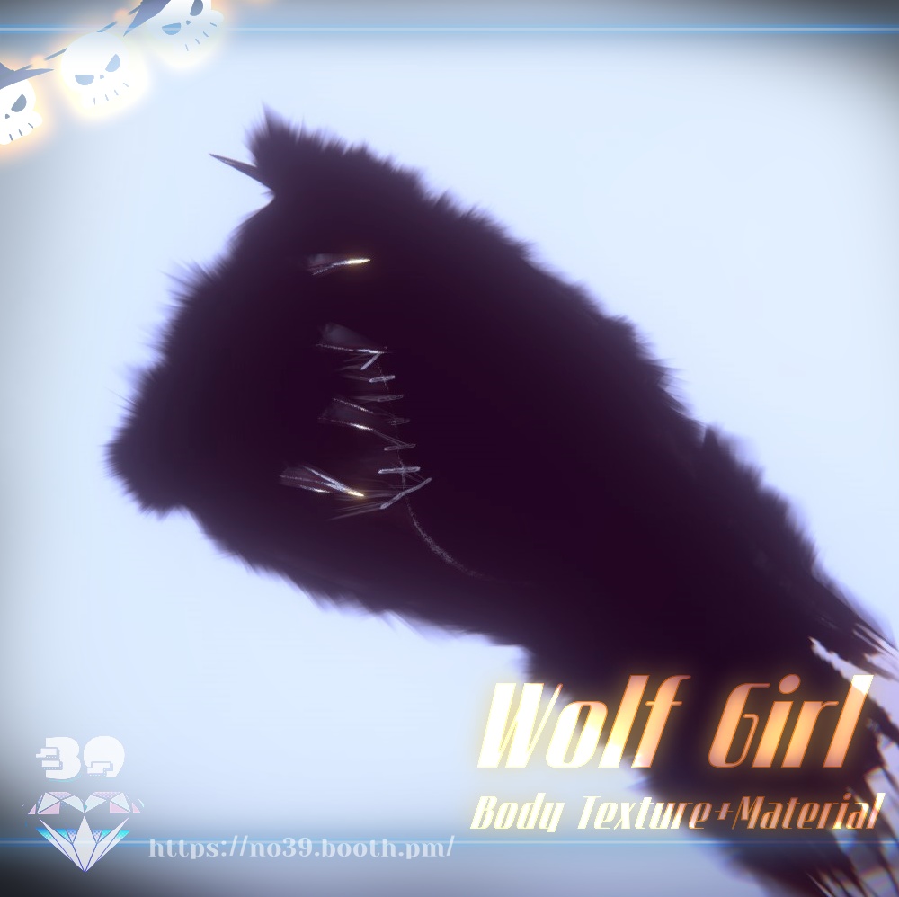 【4アバター対応】Wolf Girl Body Texture+Material🎃