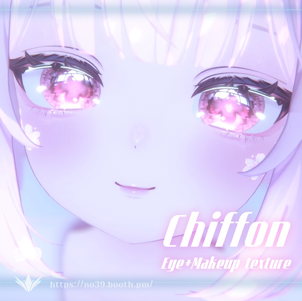 【シフォン(Chiffon)専用 】Cherry Blossom Rain Eye+Makeup+Body  texture+Material[HD-PSD]