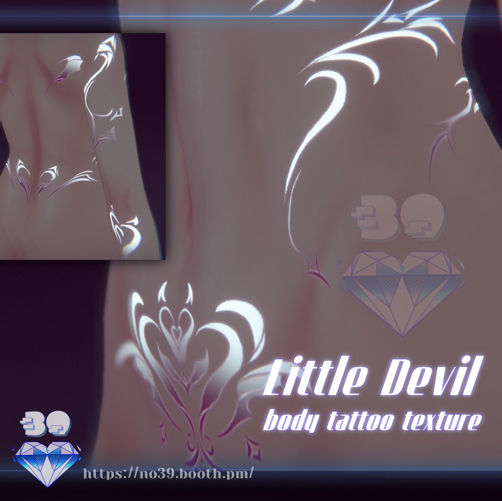 【5アバター対応】Little Devil-body tattoo texture❤