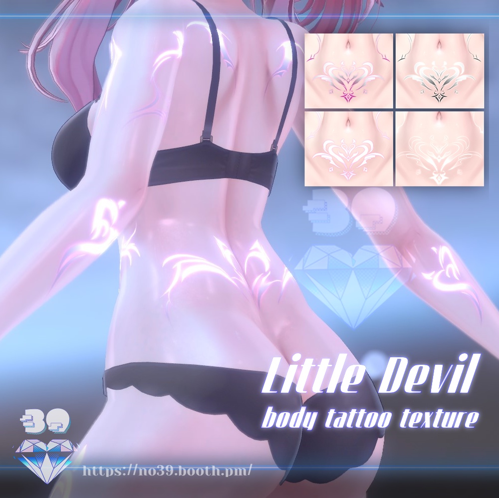 【5アバター対応】Little Devil-body tattoo texture❤