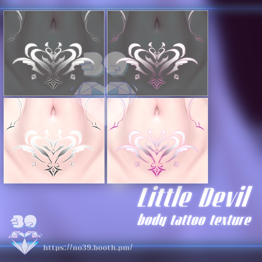 【5アバター対応】Little Devil-body tattoo texture❤