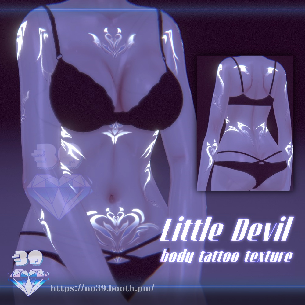 【5アバター対応】Little Devil-body tattoo texture❤