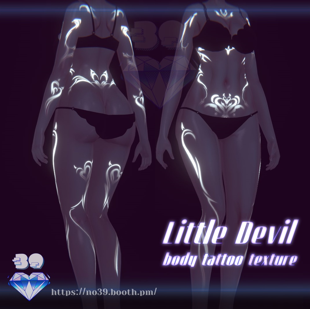 【5アバター対応】Little Devil-body tattoo texture❤