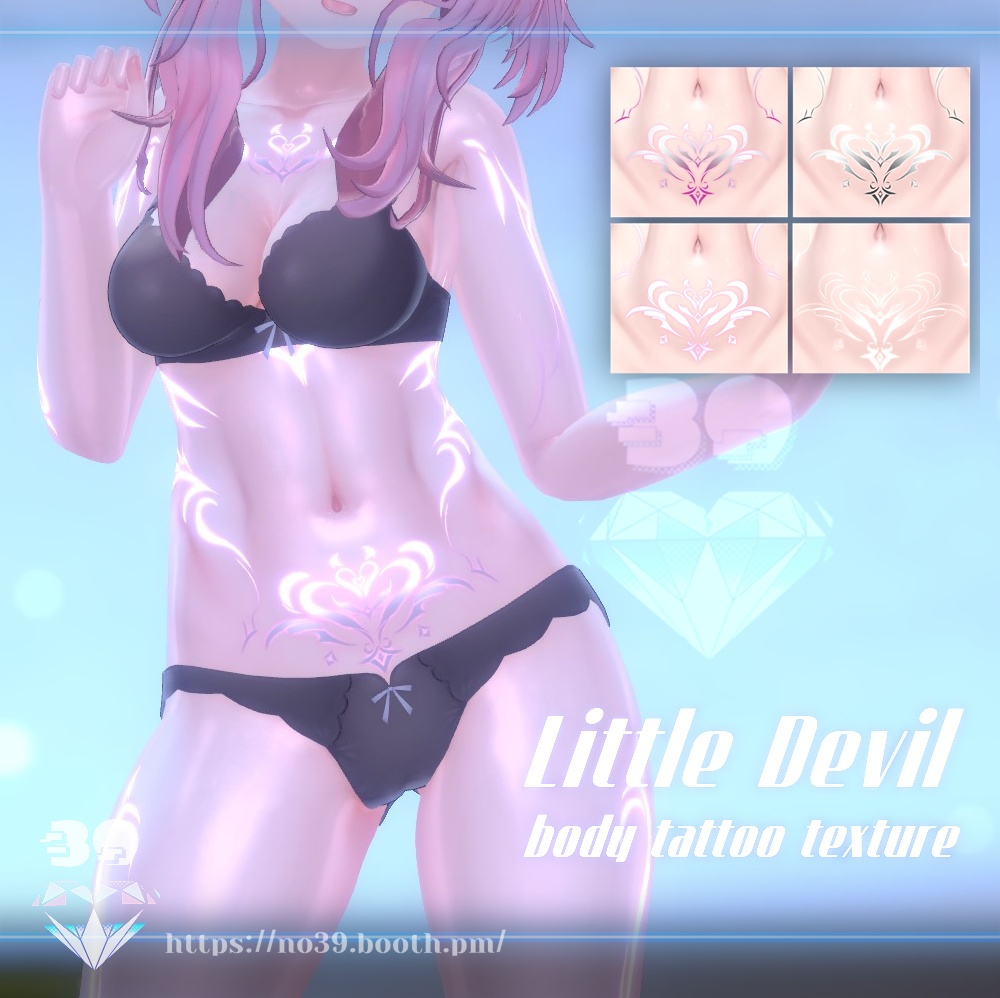 【5アバター対応】Little Devil-body tattoo texture❤
