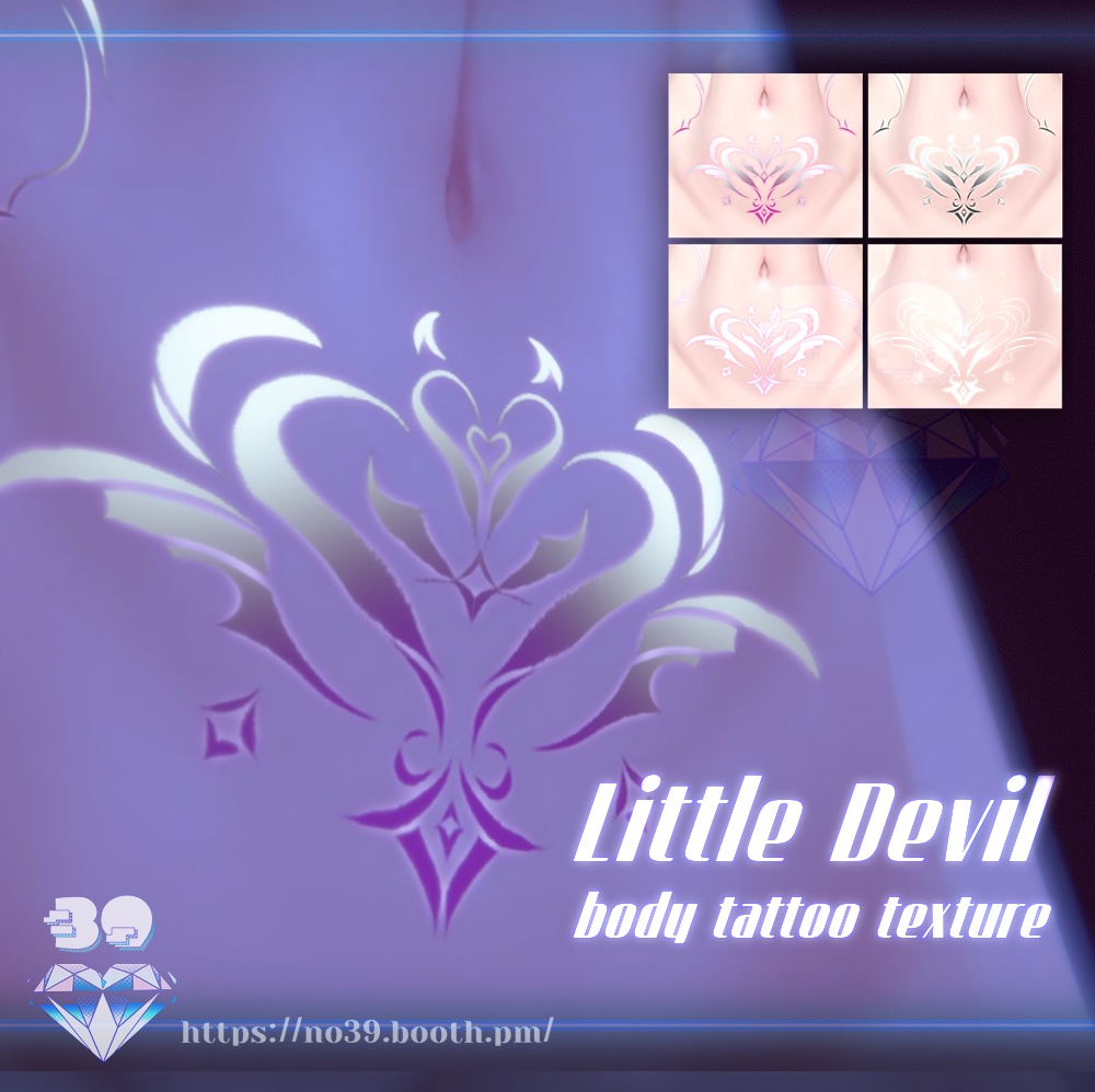 【5アバター対応】Little Devil-body tattoo texture❤