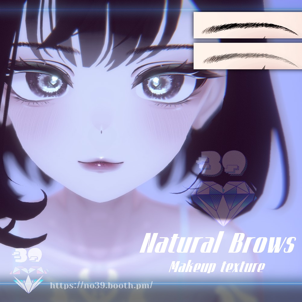 【4アバター対応】Natural Brows texture♥