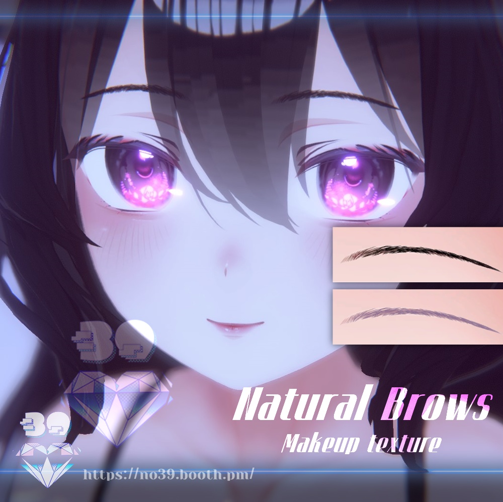 【4アバター対応】Natural Brows texture♥