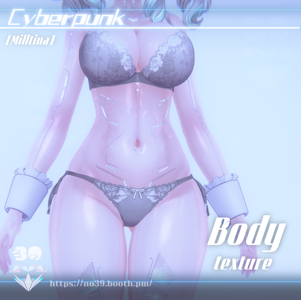 【7アバター対応】Cyberpunk-Body Tex+Material♥