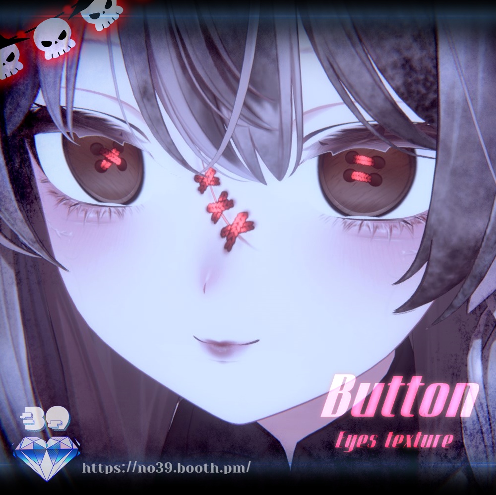 【6アバター対応】 Button Eyes Texture🎃