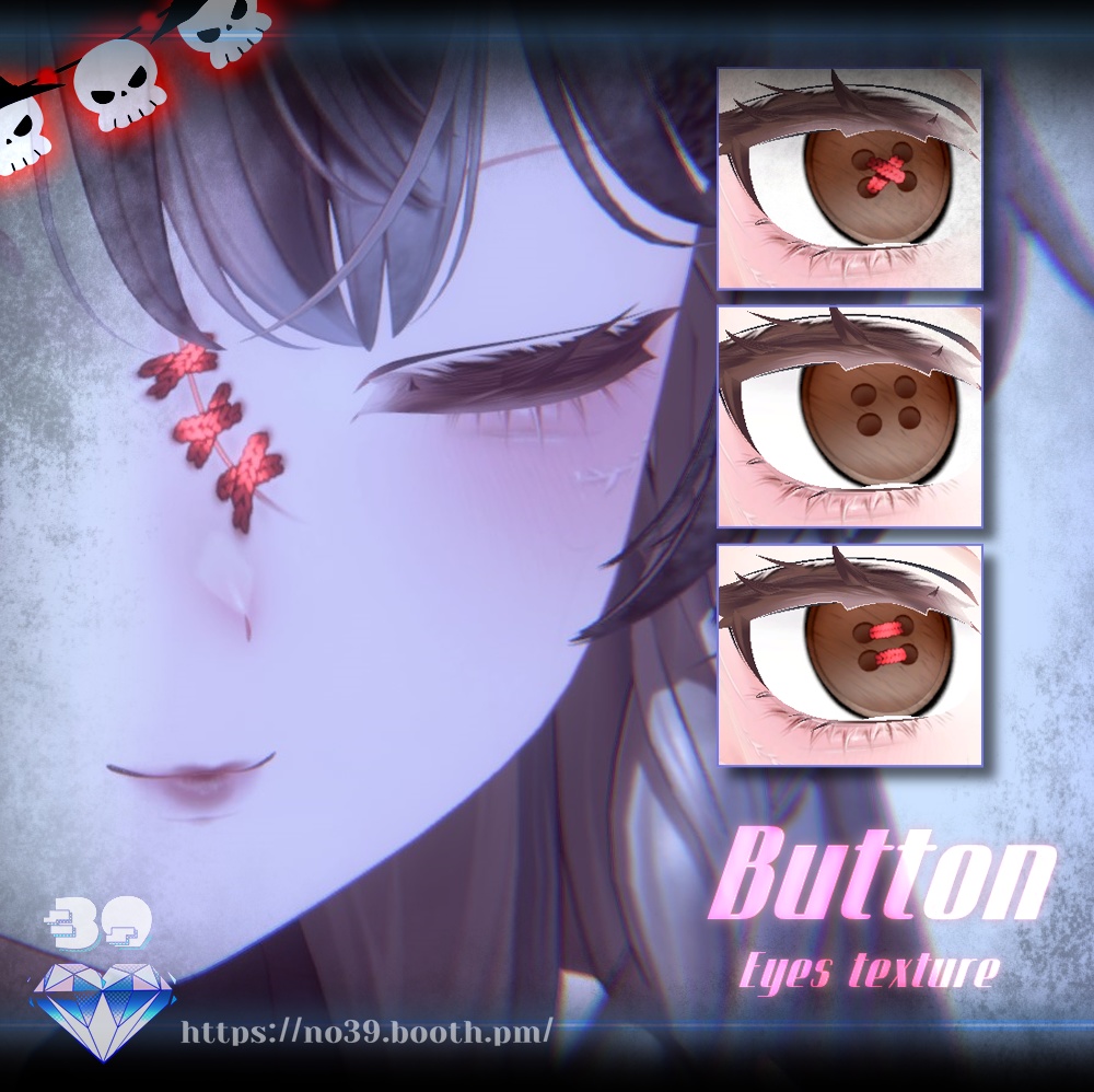 【6アバター対応】 Button Eyes Texture🎃