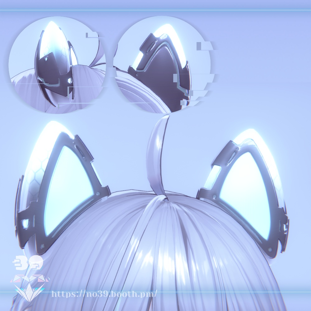 【MA対応】ネオンサイバー猫耳⚡Cyberpunk Neon Cat Earpiece & Earwear