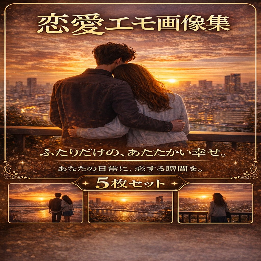 心に残る恋の瞬間、エモな恋愛画像5枚セット