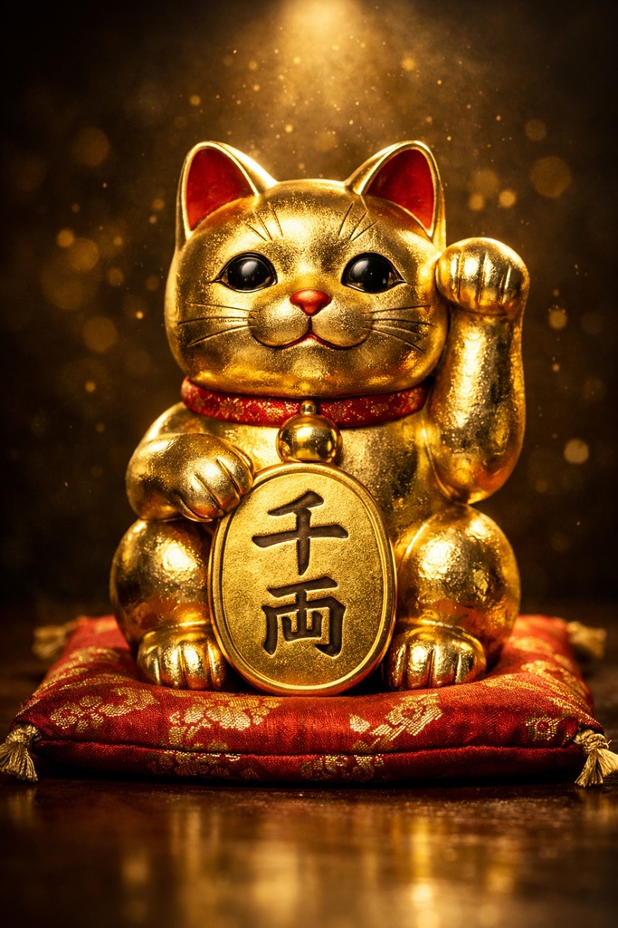 No.01｜金の招き猫とコインのイメージ