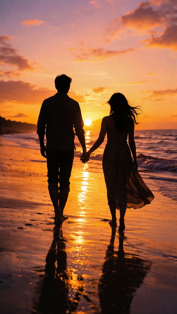 No.08｜波の音と、君と、夕焼けのビーチを歩く二人