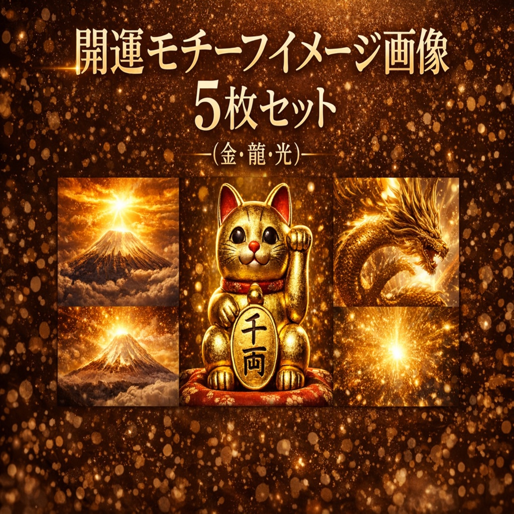 金運・開運をテーマにしたイメージ画像5枚セット