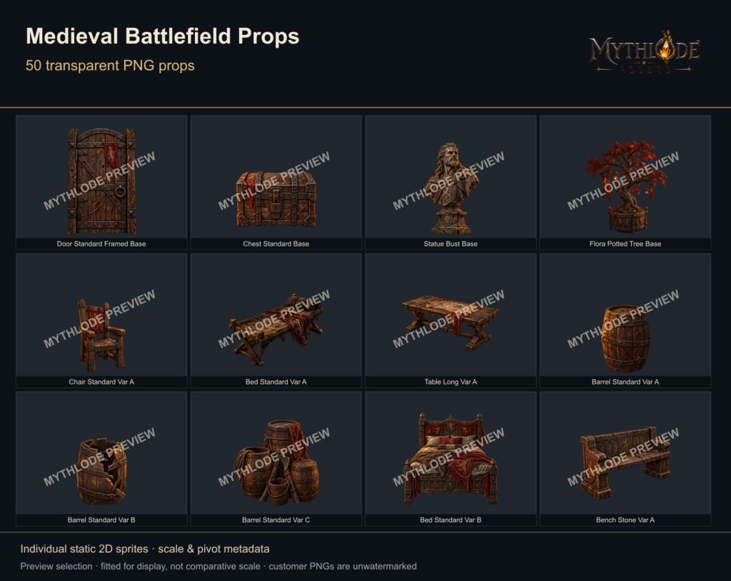 MYTHLODE Medieval Battlefield Prop Pack